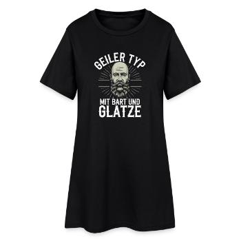 homme avec barbe et tête chauve porteur de barbe - Robe T-shirt Femme - noir - Devant