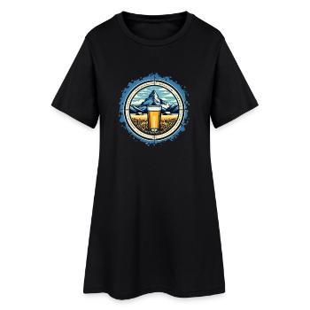 Conception d’aventure en montagne et à la bière - Robe T-shirt Femme - noir - Devant