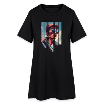 fille girlie sauvage punk freestyle amour peace style - Robe T-shirt Femme - noir - Devant