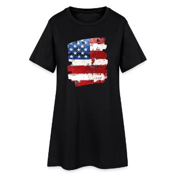 USA Flagge Vereinigte Staaten von Amerika - Frauen T-Shirt-Kleid - Schwarz - Vorne