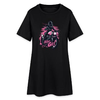 Biker Girl Geburtstag Motorrad Geschenk Bikerin - Frauen T-Shirt-Kleid - Schwarz - Vorne