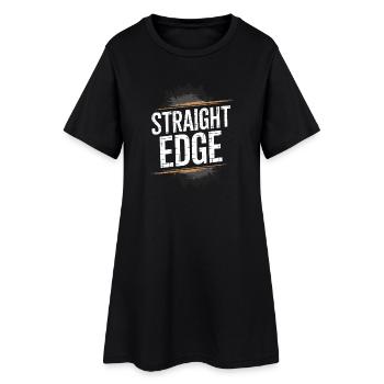 Lettrage à bord droit pour une durée de vie de coupe-bordure droit - Robe T-shirt Femme - noir - Devant