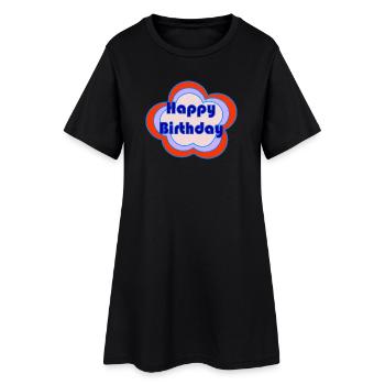 ALLES GUTE ZUM GEBURTSTAG. ALLES GUTE ZUM GEBURTSTAG. JAHRESTAG. - Frauen T-Shirt-Kleid - Schwarz - Vorne