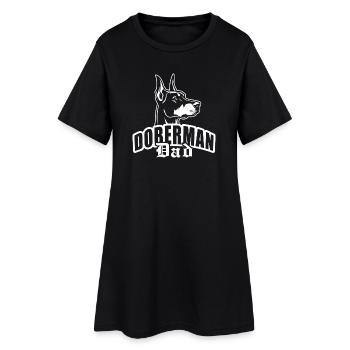 "Doberman Dad" mit Hundekopf - Frauen T-Shirt-Kleid - Schwarz - Vorne