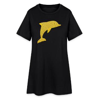 dauphin mignon - Robe T-shirt Femme - noir - Devant