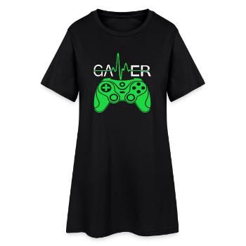Motif de jeu sympa avec manette de jeu | Hobby | Drôle - Robe T-shirt Femme - noir - Devant
