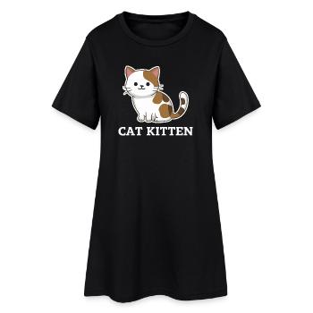 Adorable chaton chaton - Robe T-shirt Femme - noir - Devant