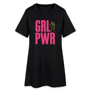 Femmes Pouvoir GRL PWR Fille Patriarcat Féminisme - Robe T-shirt Femme - noir - Devant