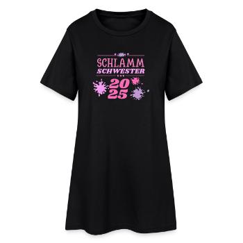 Schlamm Schwester 2025 muddy run Matsch Lauf Motto - Frauen T-Shirt-Kleid - Schwarz - Vorne