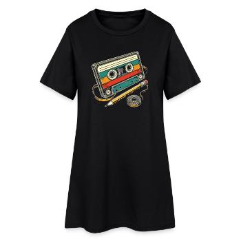 Vintage Cassette - Robe T-shirt Femme - noir - Devant
