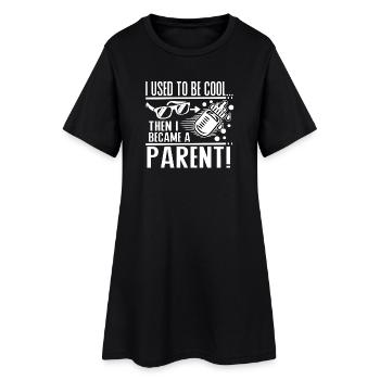 J’étais cool parents Humour Baby Design - Robe T-shirt Femme - noir - Devant