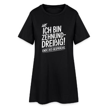 Zehnunddreißig Vierzig Geschenk Für 40. Geburtstag - Frauen T-Shirt-Kleid - Schwarz - Vorne