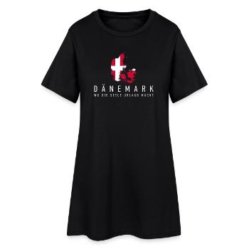 Dänemark – Wo die Seele Urlaub macht - Frauen T-Shirt-Kleid - Schwarz - Vorne