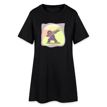 DABBING DANCING DANCING SLOTH - Women’s T-Shirt Dress - black - Front