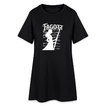 Fagott Spielerin mit Noten Hintergrund Fagottistin - Frauen T-Shirt-Kleid - Schwarz - Vorne