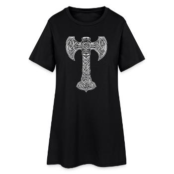 Mjöllnir symbole viking - Robe T-shirt Femme - noir - Devant