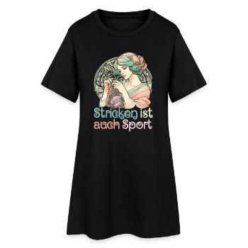 Stricken ist auch Sport Frau Art Nouveau Geschenk - Frauen T-Shirt-Kleid - Schwarz - Vorne