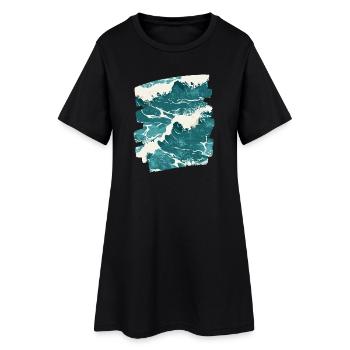 Les vagues et la mer - Robe T-shirt Femme - noir - Devant
