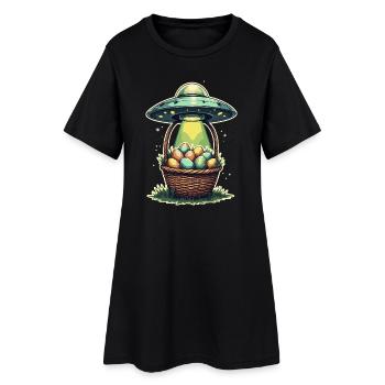 Conception d’enlèvement d’oeuf de Pâques extraterrestre - Robe T-shirt Femme - noir - Devant