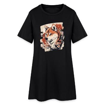 Shiba Inu - Robe T-shirt Femme - noir - Devant
