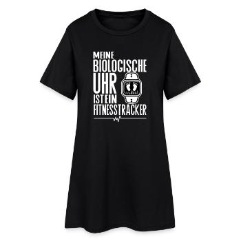 Meine biologische Uhr ist ein Fitnesstracker - Frauen T-Shirt-Kleid - Schwarz - Vorne