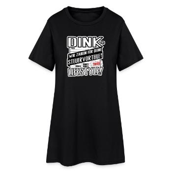 DINK Lifestyle – Wir zahlen für deine Steuervortei - Frauen T-Shirt-Kleid - Schwarz - Vorne