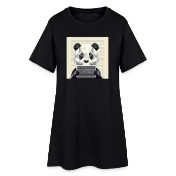 Panda Mugshot – Pris avec des animaux ! - Robe T-shirt Femme - noir - Devant