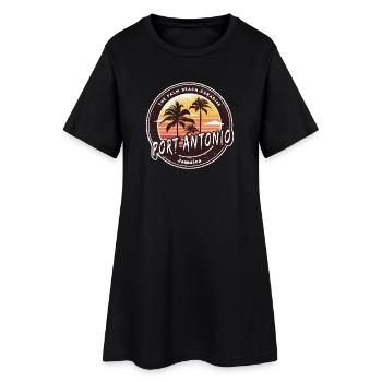 Port Antonio, Jamaïque – Île paradisiaque des Caraïbes - Robe T-shirt Femme - noir - Devant