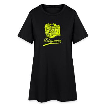 Fotografia – Appareil photo vintage - Robe T-shirt Femme - noir - Devant