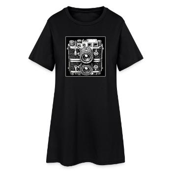 Style de gravure d’appareil photo vintage - Robe T-shirt Femme - noir - Devant