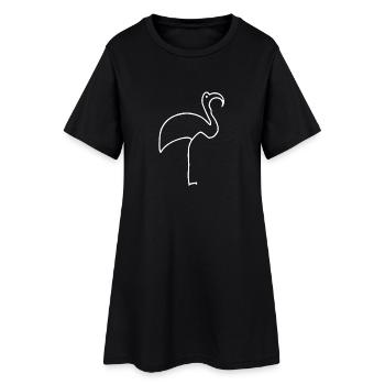 Flamant - Robe T-shirt Femme - noir - Devant