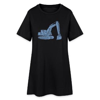 Pelle Silhouette Opérateur d’engins de construction Génie civil - Robe T-shirt Femme - noir - Devant