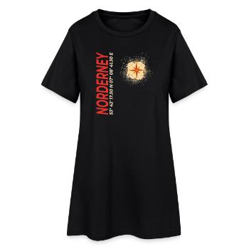 Norderney - Frauen T-Shirt-Kleid - Schwarz - Vorne