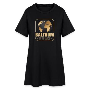 Baltrum - Frauen T-Shirt-Kleid - Schwarz - Vorne