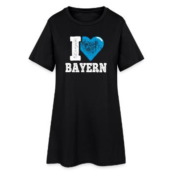 I Love Freistaat Bayern - Frauen T-Shirt-Kleid - Schwarz - Vorne