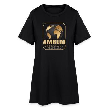 Amrum - Frauen T-Shirt-Kleid - Schwarz - Vorne