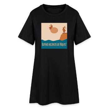 Bonnes vacances de Pâques - Robe T-shirt Femme - noir - Devant