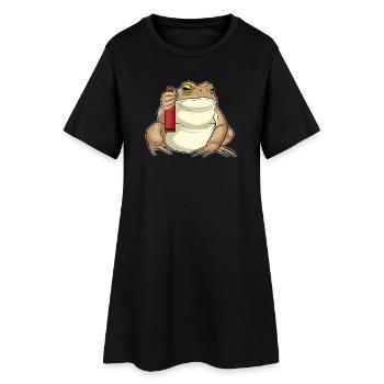 Bouteille de bière Frog - Robe T-shirt Femme - noir - Devant