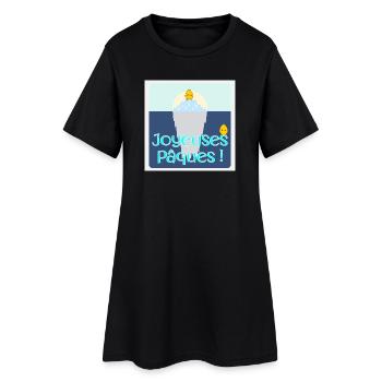 POULES POULETS - Joyeuses Pâques - Robe T-shirt Femme - noir - Devant