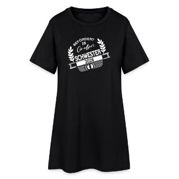 Große Schwester 2026 – stolz & bereit! - Frauen T-Shirt-Kleid - Schwarz - Vorne