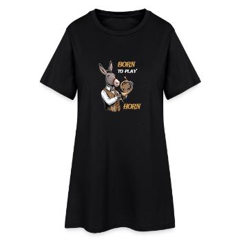 Hornist liebt Horn Waldhorn spielen im Orchester - Frauen T-Shirt-Kleid - Schwarz - Vorne