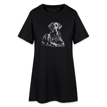 Cute Labrador in Lying Pose - Women’s T-Shirt Dress - black - Front