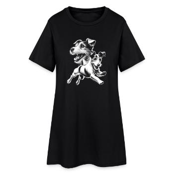 Mignon Jack Russell Terrier en portrait - Robe T-shirt Femme - noir - Devant