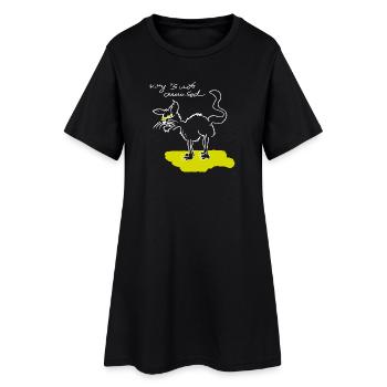 Kitty 2 - Frauen T-Shirt-Kleid - Schwarz - Vorne