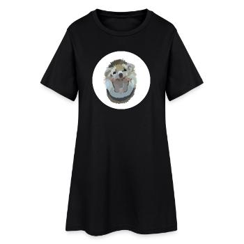 Ida Igel - Frauen T-Shirt-Kleid - Schwarz - Vorne