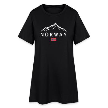 Norvège Idée cadeau Montagnes Nature - Robe T-shirt Femme - noir - Devant