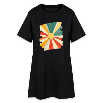 Soleil d’été Coucher de soleil - Robe T-shirt Femme - noir - Devant