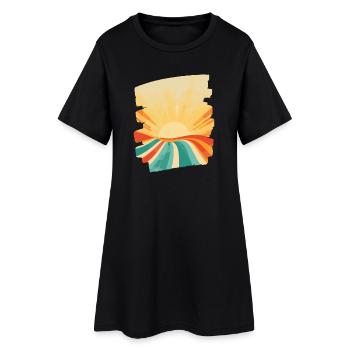 Soleil d’été Coucher de soleil - Robe T-shirt Femme - noir - Devant