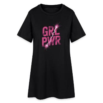 Femmes Pouvoir GRL PWR Fille Patriarcat Féminisme - Robe T-shirt Femme - noir - Devant