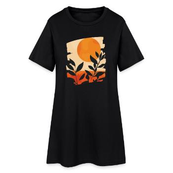 Soleil d’été - Robe T-shirt Femme - noir - Devant